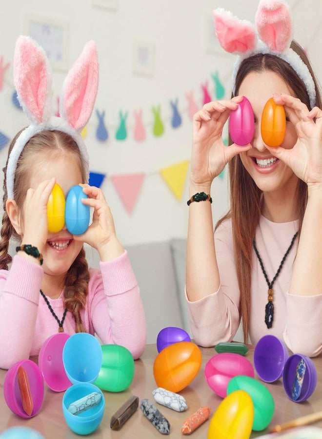 كينينج مجموعة كينينج المكونة من 24 قطعة من بيض عيد الفصح المعبأ مسبقًا بأحجار الكريستال الطبيعية، مع قلادة شبكية وسوار وحبل، مثالية لحشو سلال عيد الفصح، وهدايا البحث عن البيض، وتوزيعات الحفلات. - Image 4